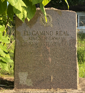 El Camino Real Historical Marker Toledo Bend Lake Country