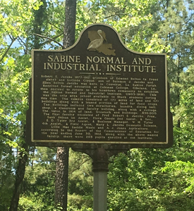 Sabine Normal and Industrial Institute Marker Toledo Bend