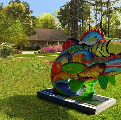 Lunker Bass Statues Toledo Bend