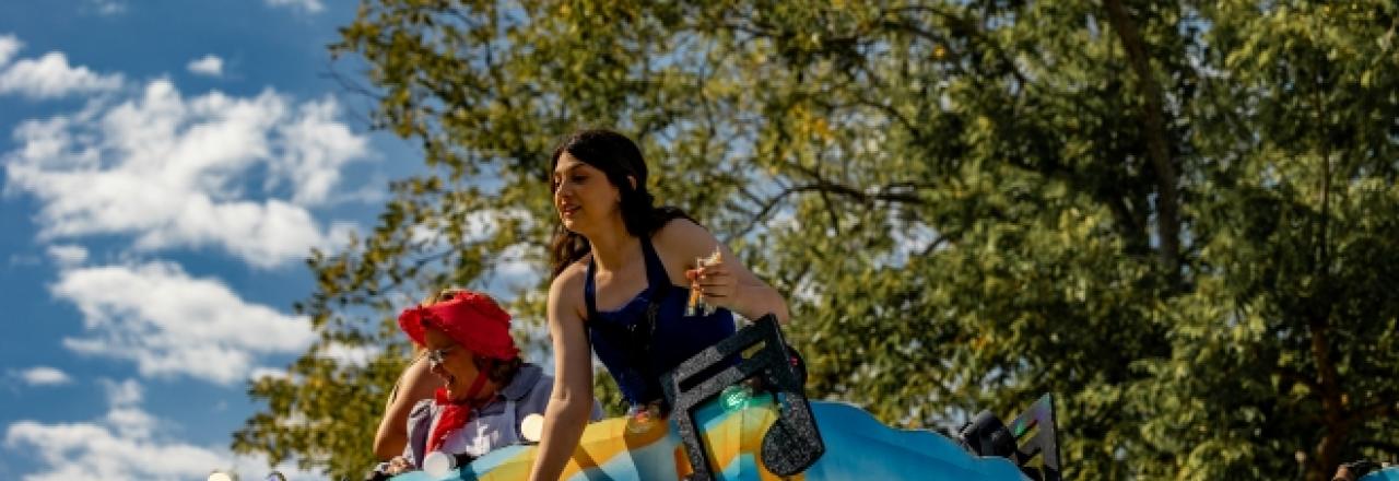Girl on parade float 